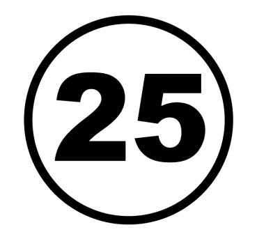 Aufkleber 25 km/h Geschwindigkeit